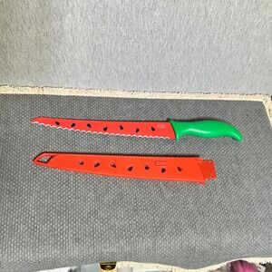 GOOD COOK Watermelon Design Serrated Blade Knife w/Sheath Slices 14 inches